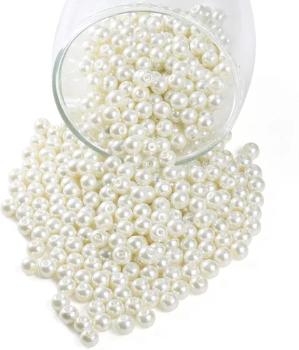 Miniatura 11 de YouLuo 200 piezas de cuentas de perlas de cristal redondas, cuentas de perlas pequeñas checas de satinado lustroso para hacer joyas, cuentas sueltas