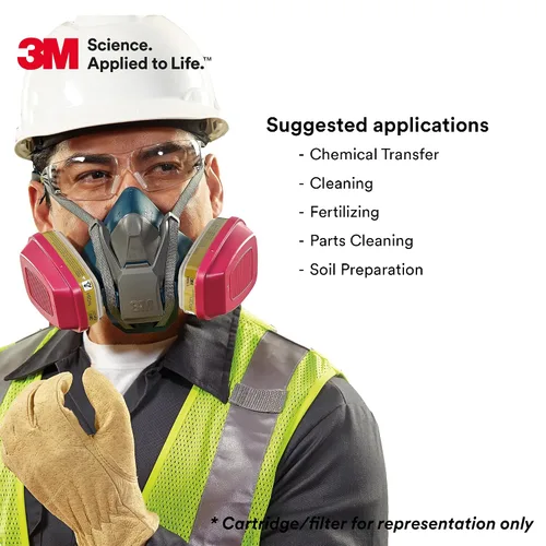 Miniatura 6 de 3M Cartucho/filtro respirador P100 60924, 1 par, aprobado por NIOSH, ayuda a proteger contra amoníaco, metilamina y partículas, para fabricación