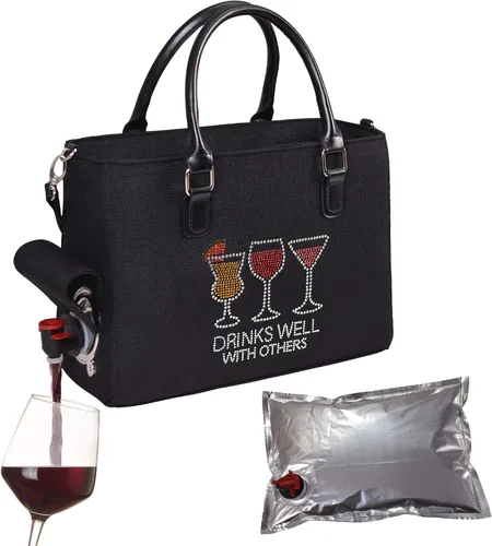 Miniatura 21 de Primeware – Bolsa aislante para bebidas con bolsa de 3 litros Almacenamiento térmico caliente y frío Dispensador portátil para vino, cócteles