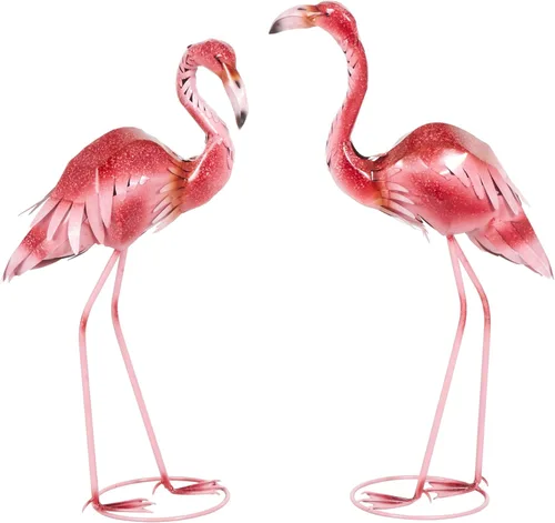 Miniatura 13 de Deco 79 Escultura decorativa de grúa de metal para jardín para interiores y exteriores, juego de 2 esculturas para exteriores de 40 pulgadas, 38