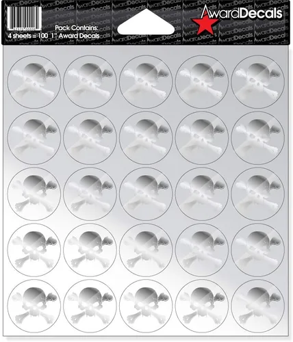 Miniatura 6 de Award Decals calcomanía de calavera y huesos cruzados (100 unidades)