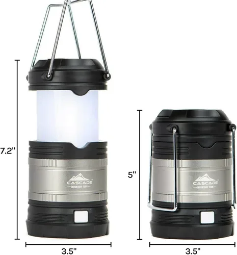 Miniatura 6 de Cascade Mountain Tech Linterna LED impermeable IPX4 desplegable con 4 modos de luz, paquete de 3