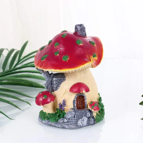 Miniatura 7 de Happyyami Decoración de plantas de casa de hongos en miniatura, figuras de hadas, estatua de hongos, adorno de estatua de hongo, adorno de bricolaje
