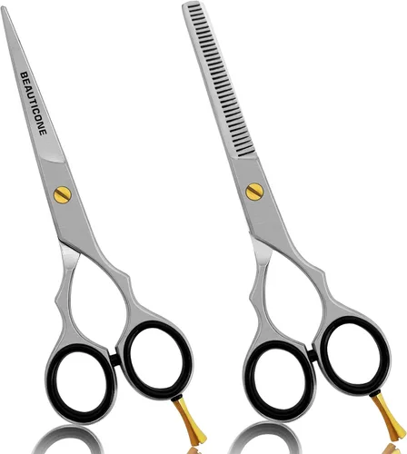 Miniatura 11 de Juego de tijeras de corte y adelgazamiento de cabello, tijeras de peluquería profesionales de 6.5 pulgadas para corte de pelo para hombres/mujeres