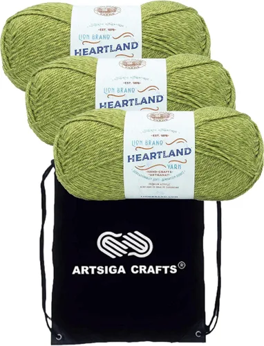 Miniatura 51 de Lion Brand Heartland Capitol Reef 136-140 (3 cadejos - mismo lote de tinte) Hilo estambre medio #4 acrílico para crochet y tejer con bolsa