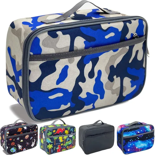 Miniatura 13 de Kulle - Lonchera de astronauta para niños, bolsa de almuerzo con tema espacial aislada, lonchera térmica reutilizable para niños, para la escuela