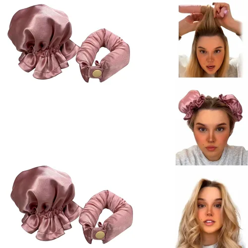 Nuevo juego de rizador de cabello satinado sin calor con rodillos, gorras y rizadores nocturnos para rizos de larga duración para mujeres (juego de