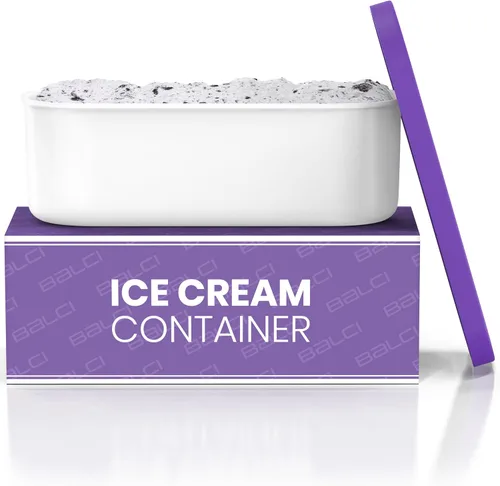 Miniatura 10 de BALCI, Recipiente para helado, 2 cuartos, perfecto almacenamiento reutilizable en congelador para recipientes de helado casero para sorbete, yogur