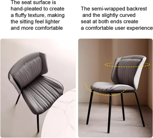 Miniatura 5 de Light Luxury Dining Chair, Simple Modern Leisure Chair with Backrest, Color Matching Design, Enhance the Sense of Space, Suitable for Kitchen