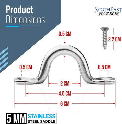 Miniatura 6 de KNOX Pad Eye Loops for Bimini Tops, 316 Stainless Steel, Tie Down Loop, Boat Deck Saddle, Bimini Hardware Fitting, Tie Down Anchor Point, Footman's