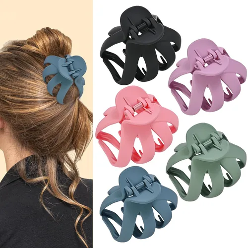 Miniatura 11 de Lolalet Pinzas para el cabello de pulpo, paquete de 5 pinzas antideslizantes para el cabello mediano para cabello largo y grueso, rizado, accesorios