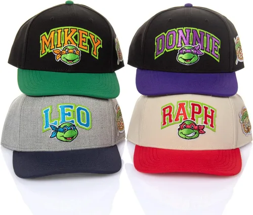Miniatura 5 de Nickelodeon - Gorra clásica precurve bordada para hombre, diseño de tortugas ninja