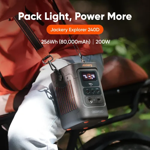 Miniatura 8 de Jackery Explorer - Banco de energía 240D, estación de energía portátil LiFePO4 de 80,000 mAh, salida de CC de 200 W, carga rápida de 1 hora