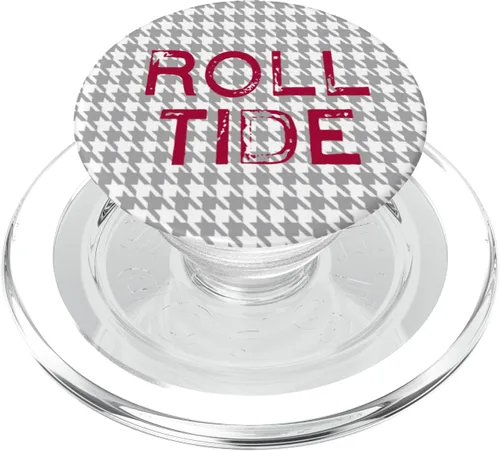 Miniatura 7 de PopSockets PopGrip intercambiables con inicial/monograma de pata de gallo desgastada Carmesí "ROLL TIDE
