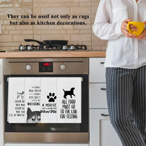 Miniatura 4 de Juego de 4 toallas de cocina para mujeres y hombres, toallas de mano para perros, toallas de cocina para hornear, regalos para amantes