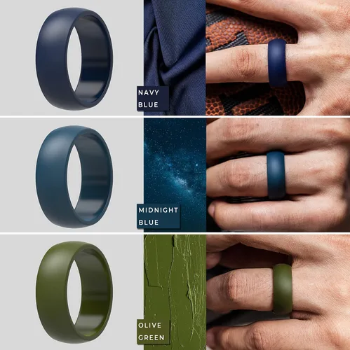 Miniatura 4 de ThinderFit - Anillo de boda de silicona para hombre y mujer 1132pulgadas de ancho 332pulgadas de grosor