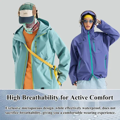 Miniatura 5 de Abrigos de otoño e invierno 3 en 1 con capucha, chaqueta de esquí de nieve 2026, impermeable, resistente al viento, forro polar, para mujeres y Negro