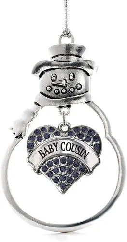 Miniatura 76 de Inspired Silver - Fuerza Aérea - Adorno de Navidad plateado - Adorno de árbol de Navidad con colgante de corazón azul con circonita cúbica