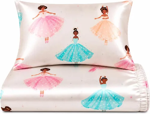 Miniatura 15 de Sábana bajera ajustable de satén para cama infantil, cama individual, sofá cama para retener la humedad del cabello (sábana individual)