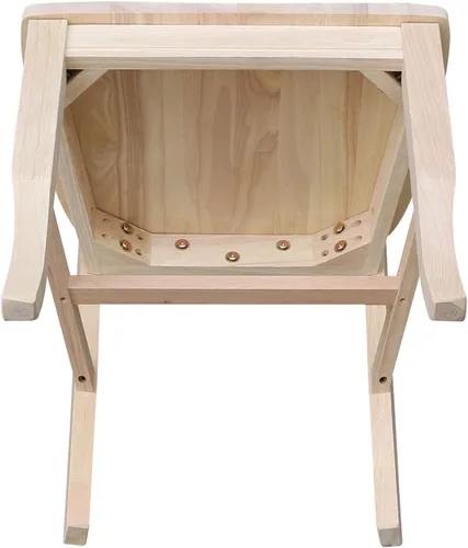Miniatura 9 de IC International Concepts, Juego de 2 sillas de comedor dobles con respaldo en X, sin brazos, madera real, cocina/comedor/acento, 19.7 in de ancho x