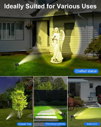 Miniatura 4 de Focos solares impermeables para exteriores, luces LED ultra brillantes para árbol, bandera, césped, estatua, piscina, jardín, casa, pared, patio