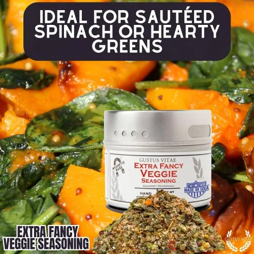 Miniatura 7 de Extra Fancy - Condimento vegetariano auténtico, mezcla de especias gourmet artesanales, sin OMG, 2.2 onzas, lote pequeño, lata magnética. Gustus