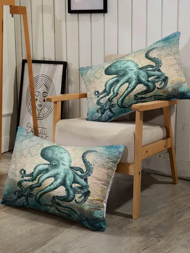 Miniatura 6 de CVHOUSE Juego de funda de edredón de pulpo, tamaño individual, diseño de animales marinos, estilo mediterráneo, edredón de océano para niños