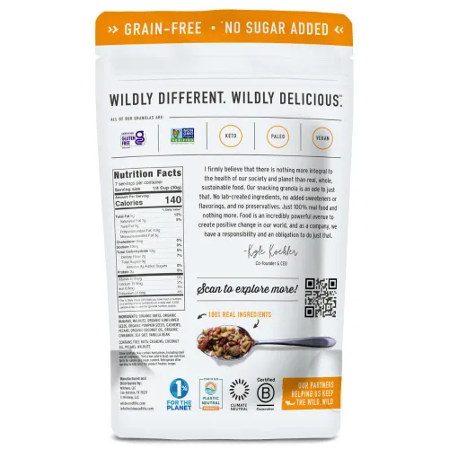 Miniatura 2 de Wildway Granola Keto Nuez de plátano Cereal certificado sin gluten, sin granos, vegano, bajo en carbohidratos Sin azúcar añadido Apto