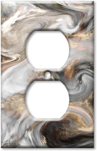 Miniatura 8 de Art Plates - Placa de interruptor de palanca de doble banda - Placa decorativa de pared de metal para interruptor de luz de 2 bandas - Mármol