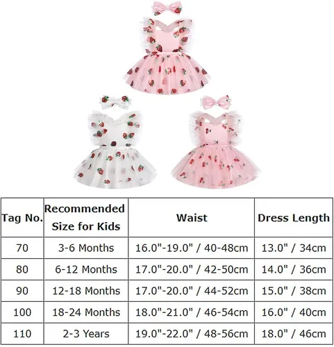Miniatura 7 de Vestido de cumpleaños de cereza y fresa para niñas pequeñas con diadema, traje de princesa para sesión de fotos