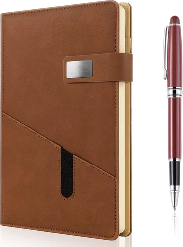 Miniatura 19 de Cuaderno A5 en blanco, cuaderno de bocetos de cuero de tapa dura recargable con bolsillo y hebilla magnética, 240 páginas gruesas de viaje para Negro