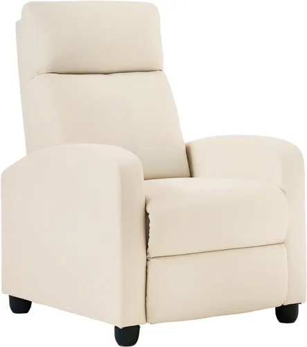 Miniatura 11 de BestMassage - Sillón reclinable sin función de masaje, con soporte lumbar, reclinación de empuje ajustable, reposabrazos anchos, reposapiés y Negro
