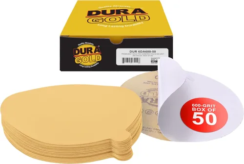 Miniatura 11 de Dura-Gold Discos de lija PSA dorados de 6 pulgadas de alta calidad, grano 400, caja de 50 unidades, papel de lija autoadhesivo para lijadora DA