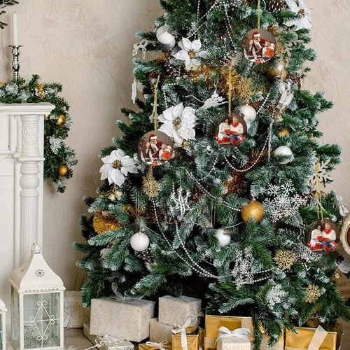 Miniatura 7 de Adornos de Navidad personalizados con foto, adorno de Navidad personalizado, decoración única para colgar del árbol de Navidad para baby shower, A1