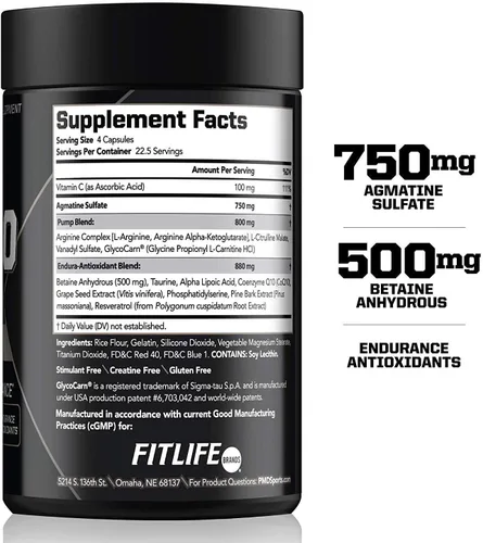 Miniatura 6 de PMD Sports CR5 Professional Creatine Complex (240 Cápsulas) Sports Nitro CM Nitric Oxide (90 Cápsulas)
