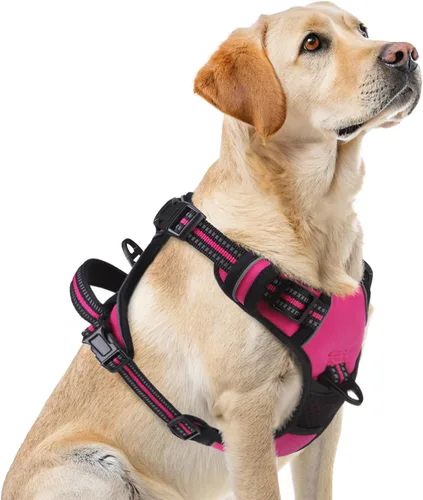 Miniatura 30 de PUPTECK Arnés para perro sin tirones para perros grandes, arnés para perro ajustable reflectante con mango de fácil control, arnés para mascotas