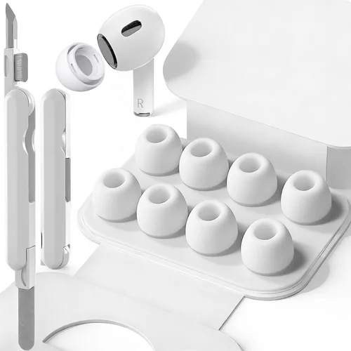 Miniatura 11 de SIXFU 4 tamaños de repuesto de puntas de oreja compatibles con AirPod Pro y AirPods Pro 2 con caja de almacenamiento portátil y kit de limpieza