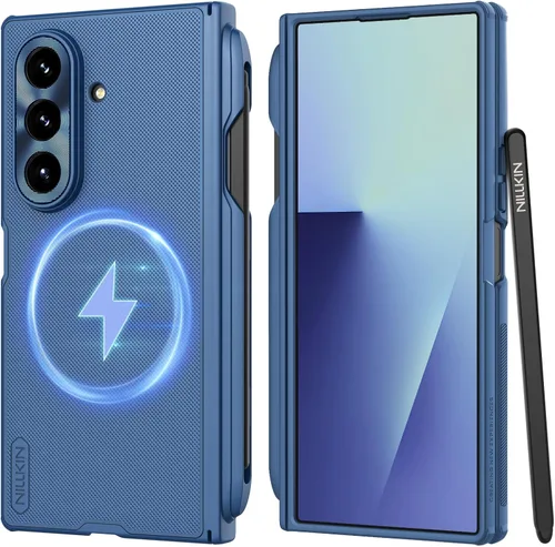 Miniatura 9 de Nillkin Funda para Samsung Galaxy Z Fold 7 con soporte para S Pen (compatible con MagSafe), protección de bisagra, protector de pantalla HD, textura