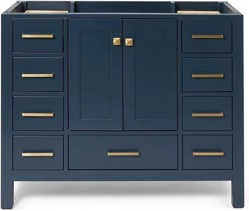 Miniatura 19 de ARIEL Cambridge - Mueble base de tocador de baño de 36 pulgadas, madera maciza, 2 puertas de cierre suave, 5 cajones de cola de milano