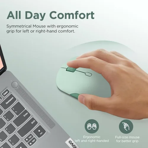 Miniatura 5 de Lenovo Ratón Bluetooth inalámbrico 350, clic silencioso, DPI de 3 niveles (1000, 1600, 2400), duración de la batería de 36 meses, 2 dispositivos