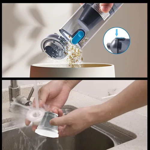 Miniatura 6 de HAUSMEISTER Airflex Go - Aspiradora inalámbrica para automóvil de 16000 Pa, aspiradora de mano 4 en 1 con plumero e inflador, mini aspiradora