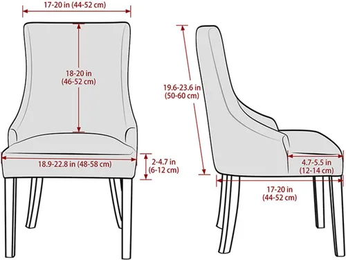 Miniatura 2 de N/A Funda elástica de terciopelo para silla con respaldo de ala, sin brazos, reutilizable, funda para silla lateral con respaldo de ala, fundas