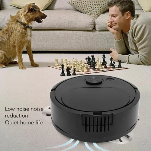 Miniatura 2 de Robot aspirador multifuncional, mini robot de barrido inteligente con carga USB para pisos de madera, azulejos y alfombras, negro