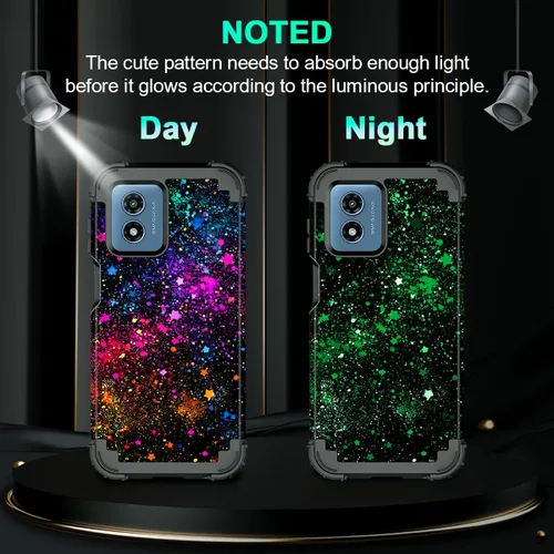 Miniatura 4 de Miqala Funda para Moto G Play 5G 2024, que brilla en la oscuridad, tres capas, resistente, a prueba de golpes, protección de cuerpo completo