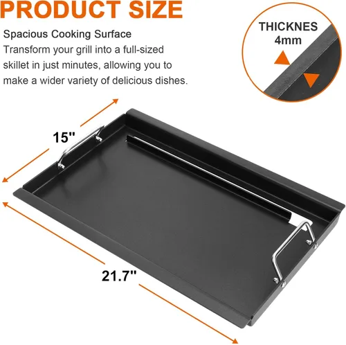 Miniatura 2 de Insertos de plancha de tamaño completo para Weber Old Spirit 200 Series E/S 200 y 210, panel de control lateral, plancha superior plana para Weber
