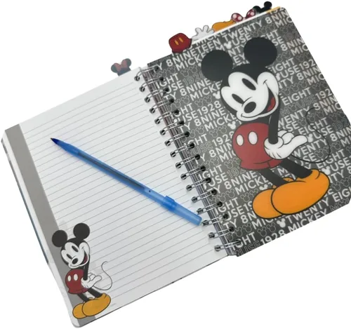 Miniatura 3 de Cuaderno de Disney de Minnie y Mickey Mouse, encuadernado en espiral, 144 páginas a rayas, 20 x 18 cm, Rojo