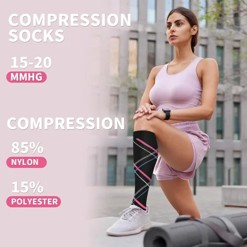 Miniatura 56 de Sooverki - Calcetines de compresión de cobre para circulación, para mujeres y hombres, 6 pares, para correr, atletismo, medicina, enfermería, viajes