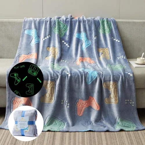 Miniatura 10 de SALIMAH Manta que brilla en la oscuridad, regalos de unicornios para niñas, juguetes para niñas de 2, 3, 4, 5, 6, 7, 8, 9, 10 años, mantas suaves