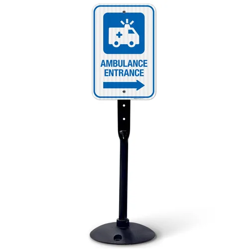 Miniatura 19 de Letrero de hospital de entrada de ambulancia con flecha derecha, 12 x 18 pulgadas, aluminio 063 libre de óxido, resistente a la decoloración
