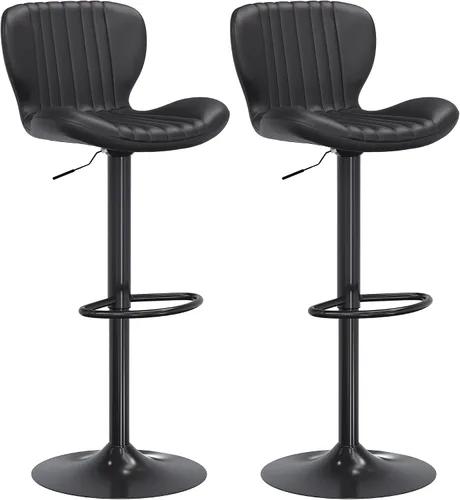 SUNLEI Taburete de bar de altura ajustable, juego de taburetes de bar giratorios, altura de mostrador, taburetes de bar ajustables para encimera de
